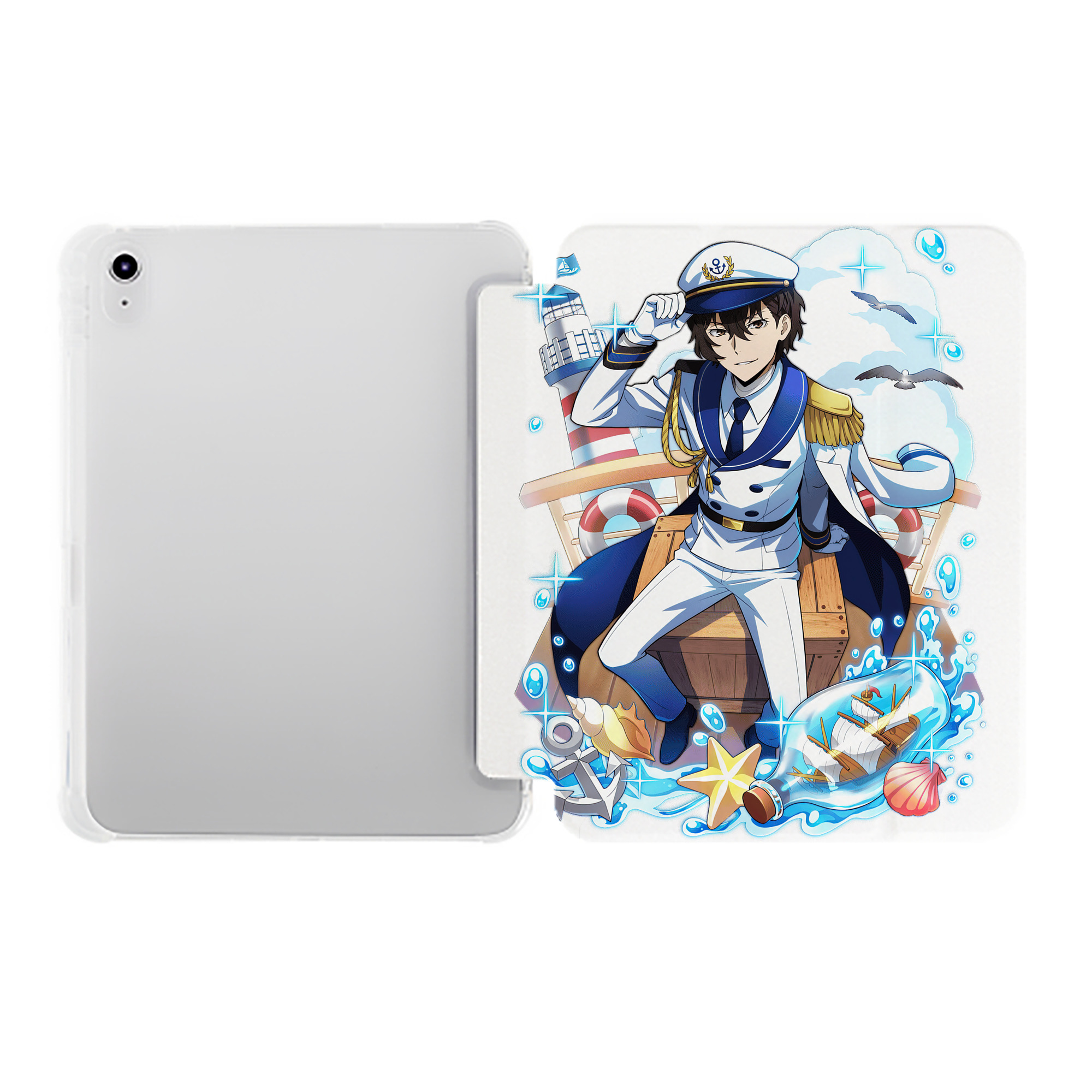 （画像用） 文豪ストレイドッグス Bungo Stray Dogs IPad ケース ペン収納付き 三つ折りスタンド PUレザー×シリコン 対応機種9.5/10.5/10.9インチ